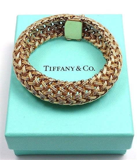 Tiffany And Co Wide Woven Braided Yellow Gold Bracelet At 1stdibs