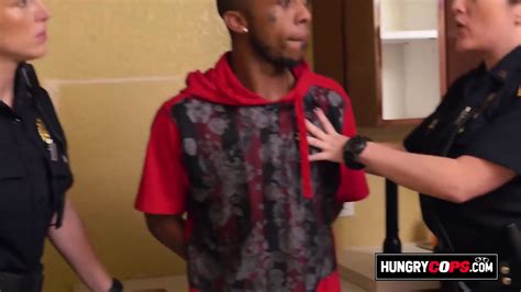 Two Milfs Dressed As Cops Fuck Black Dudes For Having Massive Cocks During A Police Procedure