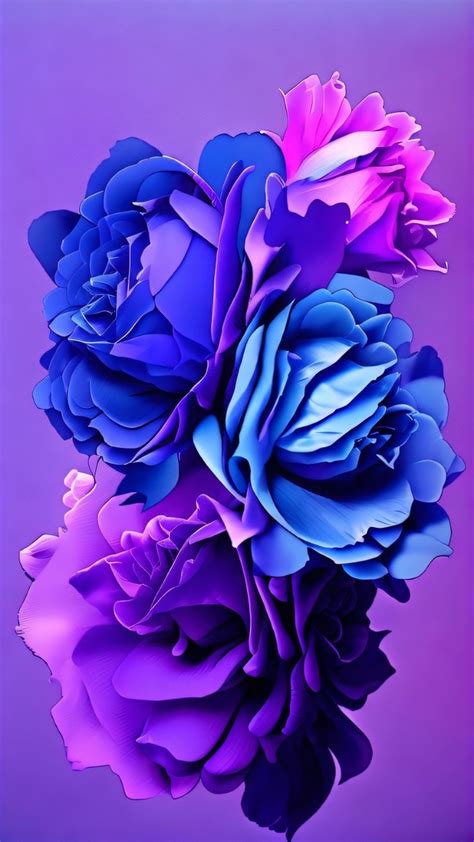 Blue, Purple And Pink Flowers Wallpaper | Flower wallpaper, Pink ...