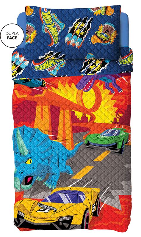 Colcha Dupla Face Solteiro Estampada Bouti Hot Wheels Lepper Na Lojas Cerentini Casa Decor