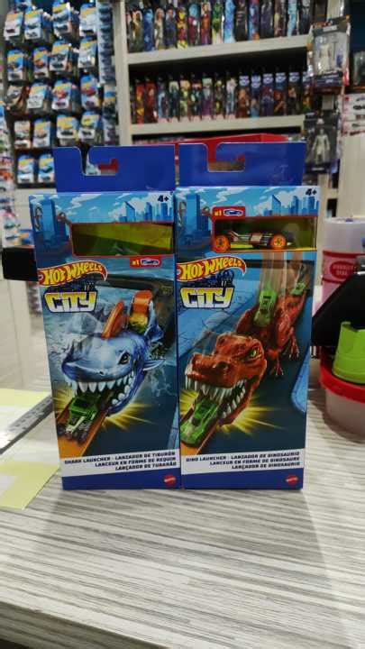 Hotwheels Track Nemesis Hot Wheels City Shark Dino Launcher Play Set Track Builder Hotwheel