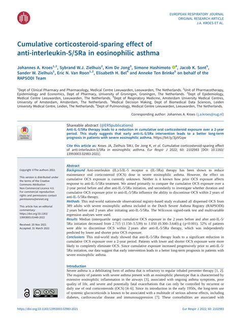 PDF Cumulative Corticosteroid Sparing Effect Of Anti Interleukin 5