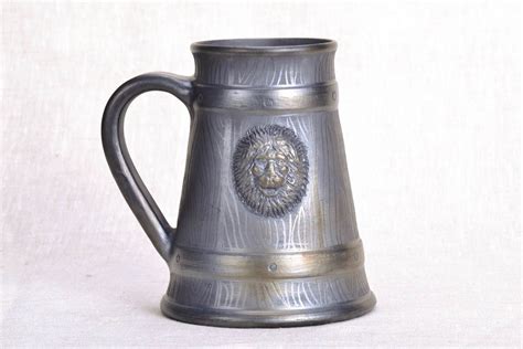 Купить Пивной бокал из глины Лев 31920251 - в магазине хенд мейд ...
