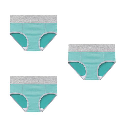 TMOYZQ Women S 3 Pack High Waisted Cotton Bikini Underwear No Show Cheeky Underwear Patchwork