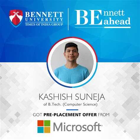 Kashish Suneja Fourth Year Student Bennett University