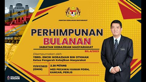 PERHIMPUNAN BULANAN JABATAN KEBAJIKAN MASYARAKAT YouTube