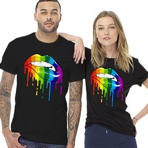 Gay Pride Shirt Sexy Rainbow Lips Lgbtq T Shirt Unisex Men Women Soft Fashion Fit Jersey Sizes