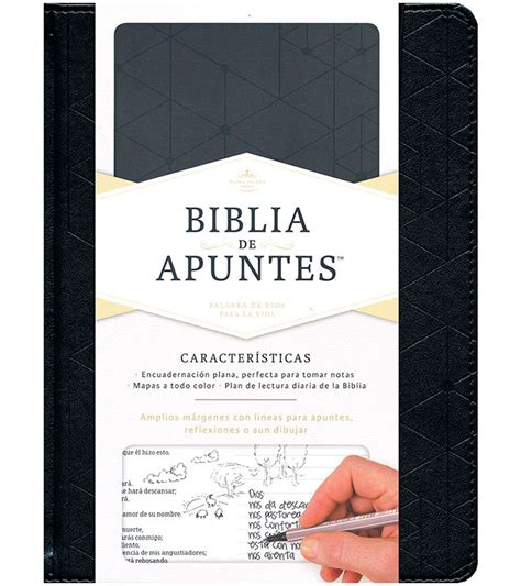 Biblia de Apuntes RVR 1960 Negro Símil Piel Libreria Peniel