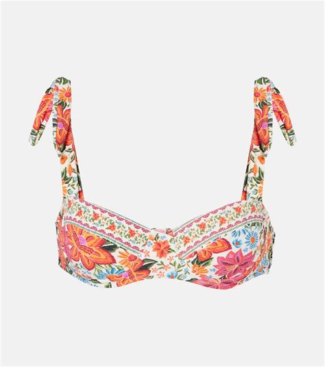Floral Bikini Top In Multicoloured Farm Rio Mytheresa