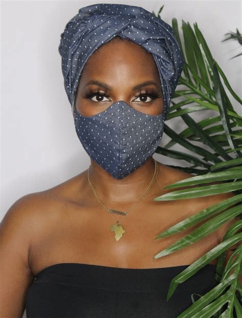 Denim and Dots Face Mask – Royal House of Wraps