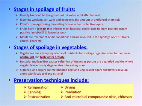 Microbial Spoilage of fruits and vegetables | PPTX