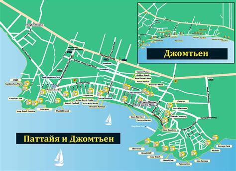 Карты Паттайи с отелями на русском языке