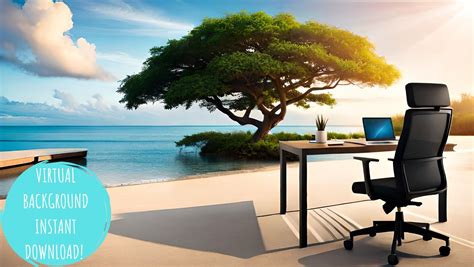 Beach Office Backgrounds Pack 5 Zoom Backgrounds Tropical Virtual