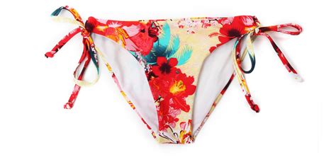 RELLECIGA Damen Bademode Bikini Unterteil mit Schnürchen Bottom Blumen Gelb Relleciga de