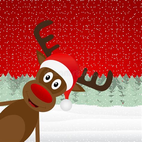 Reindeer Peeking Stock Illustration Illustration Of Celebration