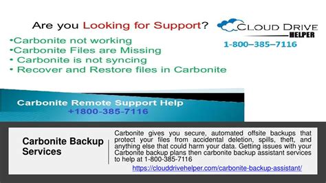 PPT - Carbonite Backup Assistant Services 1800-385-7116 Remote Support Help PowerPoint ...