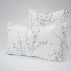 Laura Ashley Pussy Willow Duck Egg Cushion Backed In Laura Etsy Uk
