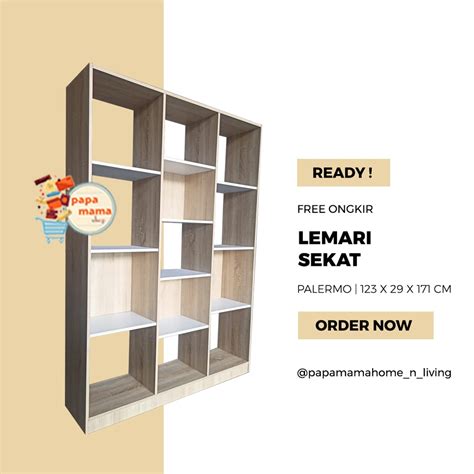 Jual Lemari Sekat 123cm Lemari Buku Serbaguna Pembatas Ruangan 16