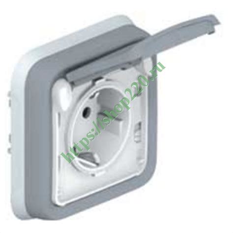 Розетка с крышкой IP55 скрытый монтаж Legrand Plexo, серый 069833 ...