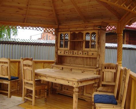 Мебель для беседки (57 фото): стол и скамейки из дерева своими руками