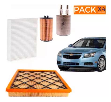 Kit Filtros Para Chevrolet Cruze 1 8 2h0 2010 2016 Cuotas sin interés