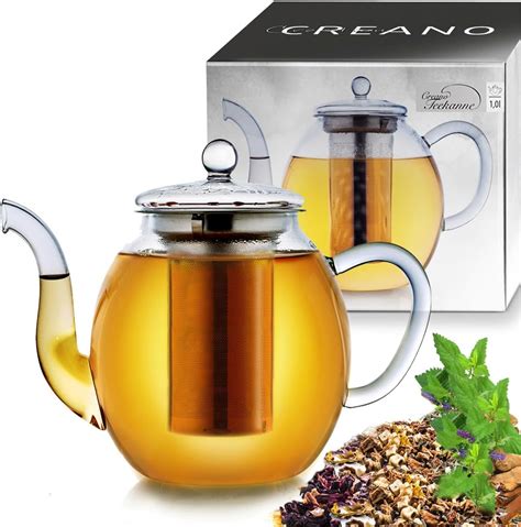 Creano Glass Teapot Ml Stovetop Safe Tea Kettle With Stainless