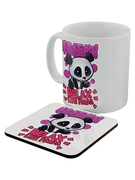 Handa Panda Relax Like Panda Mug And Coaster Set Grindstore Wholesale