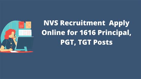 NVS Recruitment 2022 Apply Online For 1616 Principal PGT TGT Posts