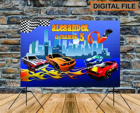 Hot Wheels Birthday Backdrop Hot Wheels Decor Hot Wheels Etsy