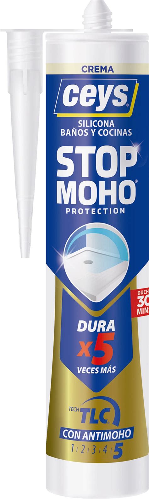 Silicona SELLACEYS cocinas y baños STOP MOHO 280 ml crema Leroy Merlin