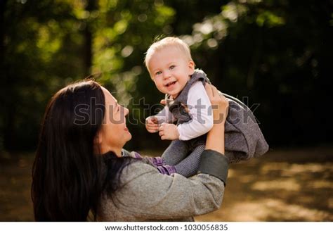 Happy Brunette Mother Playing Having Fun Stock Photo Shutterstock