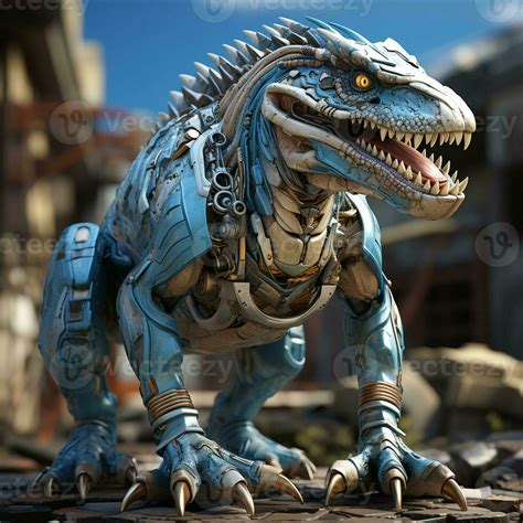 Ai Generated 3d Cartoon Allosaurus Robot 34985319 Stock Photo At Vecteezy