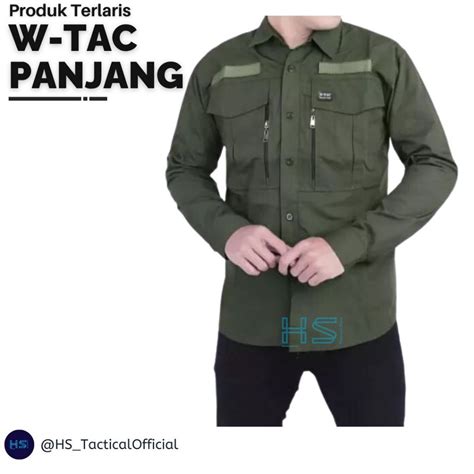 Jual Best Seller Kemeja Pria Tactical W Tac Lengan Panjang Bahan