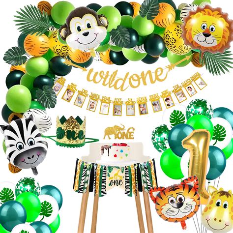 Buy Wild One Birthday Decorations Jungle Theme Party Supplies Include