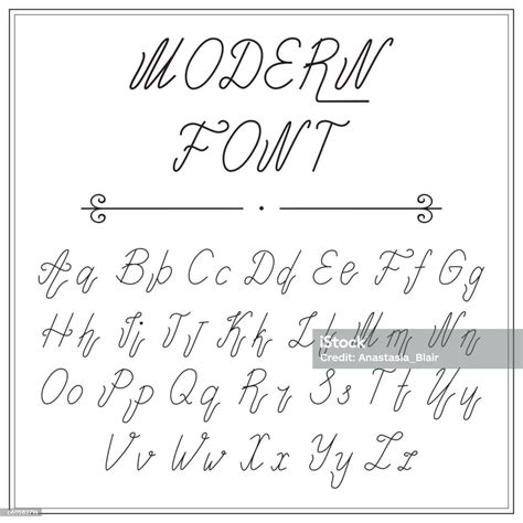 Handwritten Lettering Font Alphabet Stock Illustration Download Image Now Calligraphy