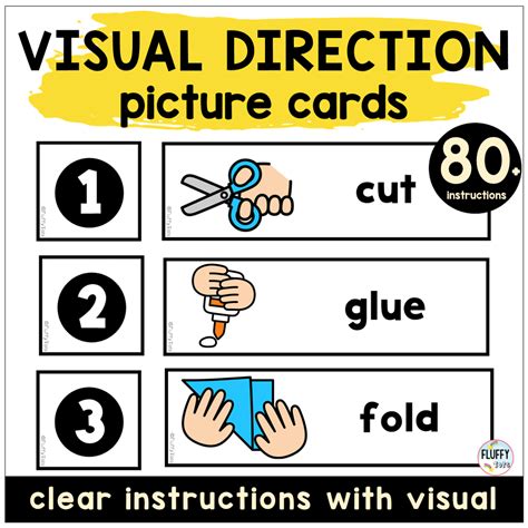 adorable  visual direction cards  preschoolers  kindergarten