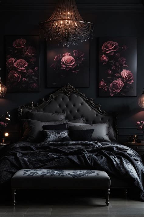 Dark Moody Romantic Bedroom Decorating Ideas Home Wall Art Decor