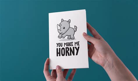 You Make Me Horny Anniversary Valentine S Birthday Card Etsy