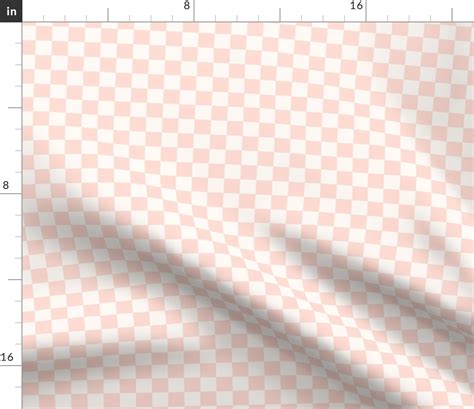 Retro Modern Checkerboard In Nude Pink Fabric Spoonflower
