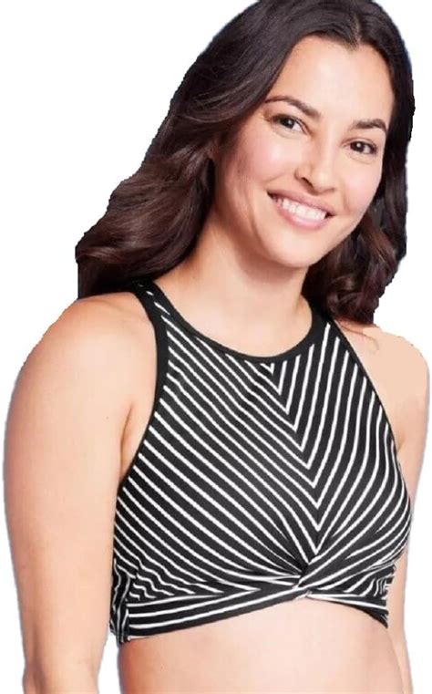 Amazon Kona Sol Women S Longline Twist Bikini Top Multi Black