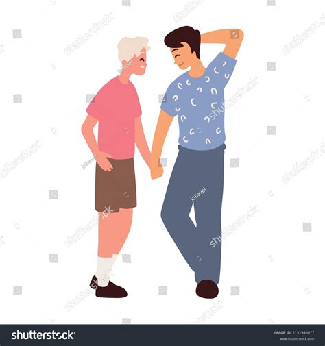 Gay Couple Holding Hands Isolated White Stock Vector Royalty Free 2152946077 Shutterstock