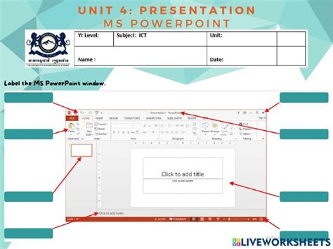 PowerPoint Window Parts | MS PowerPoint Worksheet