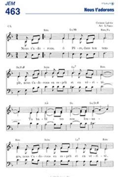 JEM 463 - Nous t'adorons, Lafitte Corinne , Fichier PDF : JEM Éditions