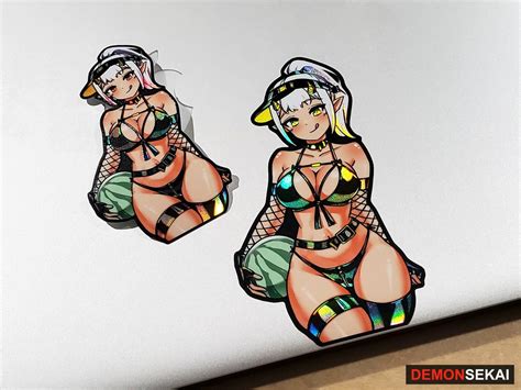 Swimsuits And Watermelon Demon Waifu Holographic Vinyl Sticker Edition With 3d Textures Season