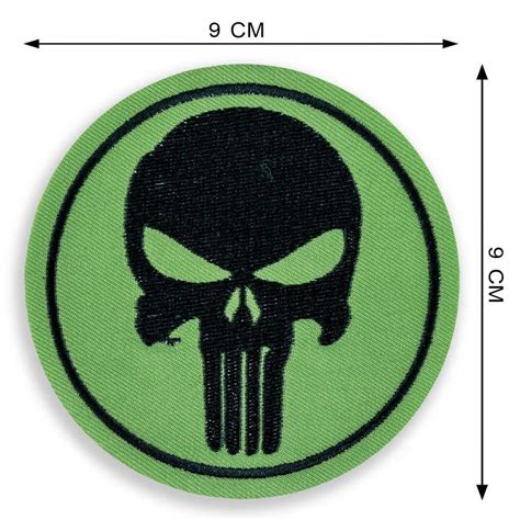Нашивка череп Каратель хаки