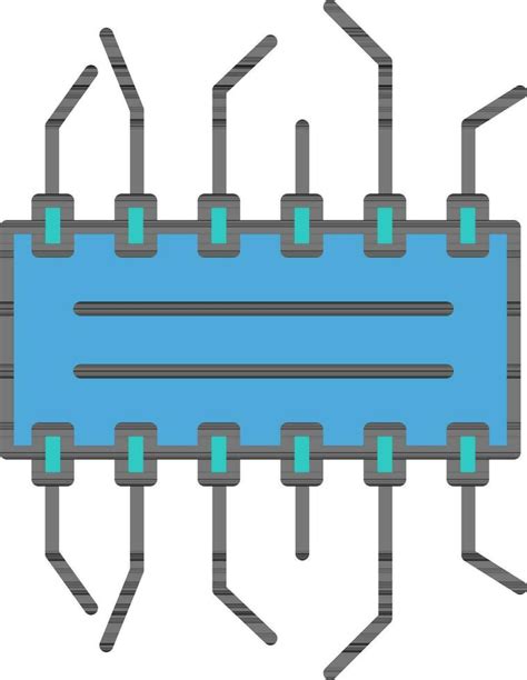 Integrated Circuit Chip Icon In Blue Color Vector Art At Vecteezy