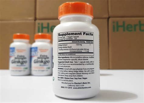 Doctor's Best, Гинкго билоба, Extra Strength Ginkgo, 120 мг, 120 и 360: ...