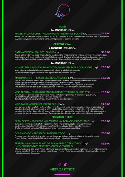 Wine card – Meduza Bar Prešov