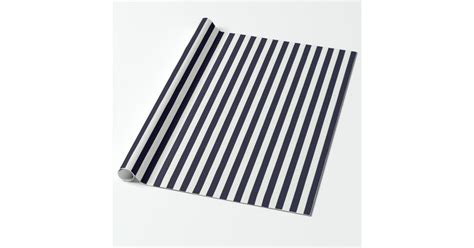 Navy Blue And White Stripe T Wrapping Paper Zazzle