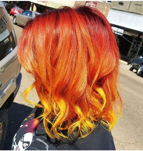 Fire Hair Done With Pravana Vivids Red Hair Orange Hair Yellow